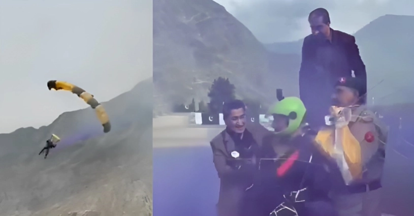Pakistan Army's Para jump goes wrong, SSG Commando falls on public during landing; Video Viral