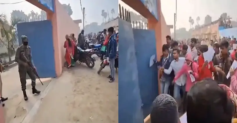 Bihar Board Class 12 Exam: Hundreds of students break gate & forcefully enter to give exams after being denied entry