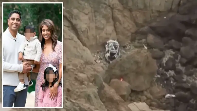California Doctor Dharmesh Patel drives Tesla off 250-ft cliff with entire family; All miraculously survives | India,Trending,Dharmesh-Patel-California- True Scoop