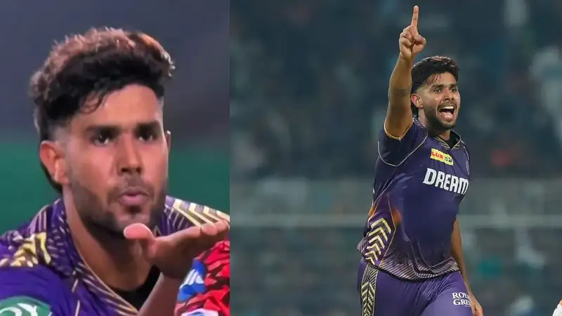 India, Trending, Harshit-Rana, Harshit-Rana-Fined, Harshit-Rana-Banned, Harshit-Rana-Suspended, Harshit-Rana-Flying-Kiss, Harshit-Rana-Flying-Kiss-Celebration, Harshit-Rana-Flying-Kiss-Video, Harshit-Rana-Suspension-Reason, Harshit-Rana-cause-of-suspension, why-Harshit-Rana-suspended, Harshit-Rana-IPL-2024-Suspension-Reason | Harshit Rana Video: KKR pacer banned for a match & fined 100% match fee over 'flying kiss' celebration- True Scoop