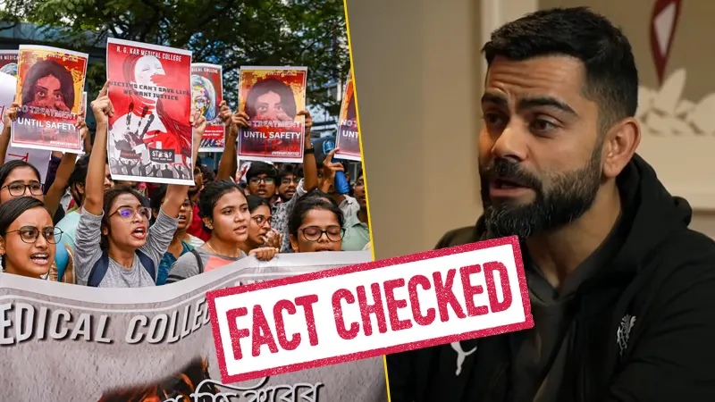 Fact Check, India, Trending, Virat Kohli, Virat Kohli Fact Check, Virat Kohli Kolkata Rape Murder Case, Virat Kohli Fact Check RG Kar Hospital, Virat Kohli Kolkata Doctor Case Video- True Scoop