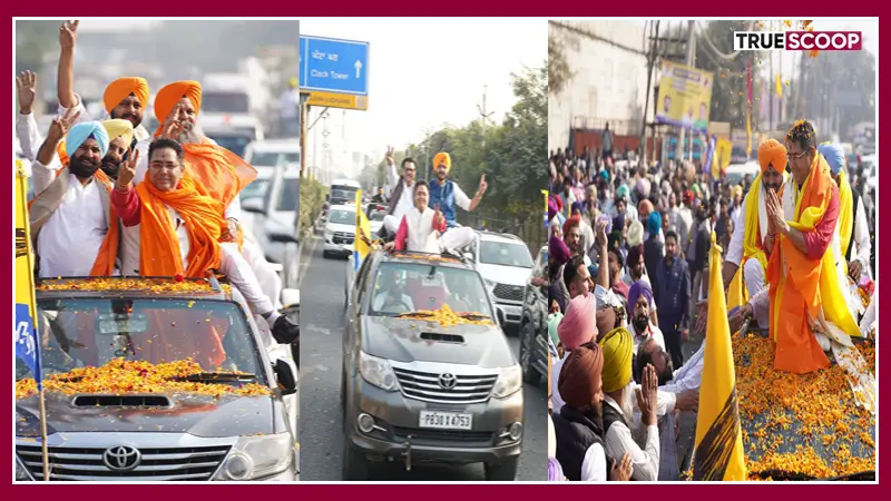 Punjab, AAP Punjab President Aman Arora, Shukrana Yatra, Joined by MinistersThousands of Supporters, punjab Shukrana Yatra, punjab news, daily punjab news- True Scoop