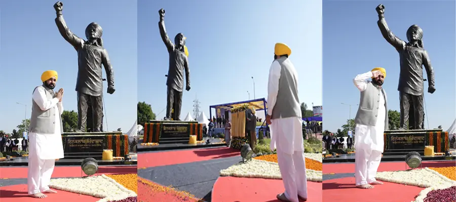 Punjab, Nishaan-E-Inquilaab, CM dedicates 'Nishaan-E-Inquilaab', Shaheed Bhagat Singh, 30 feet high statue of Shaheed Bhagat Singh, punjab news, daily punjab news, top punjab news, latest news- True Scoop