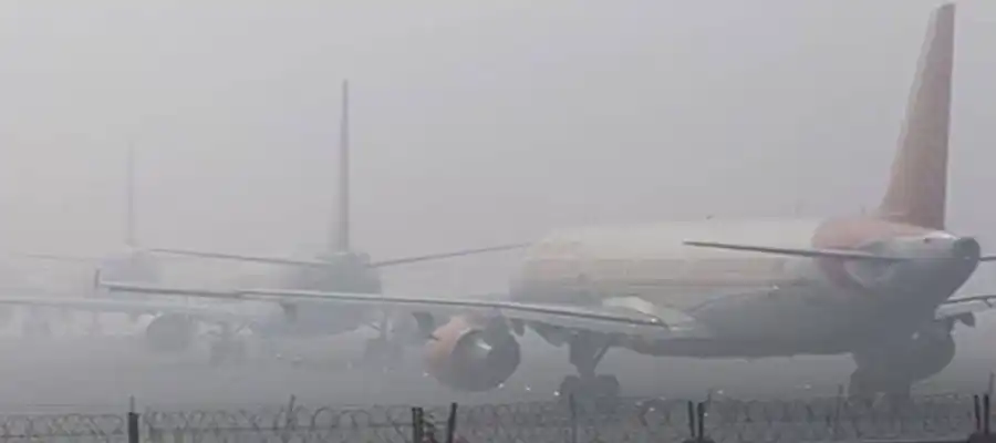 Dense fog, flight disruptions, Srinagar weather, heavy snowfall, Kashmir valley, snowfall forecast, airport delays, flight cancellations, weather update, fog impact, Srinagar flights, winter weather, snowfall alert, Kashmir travel, foggy conditions- True Scoop