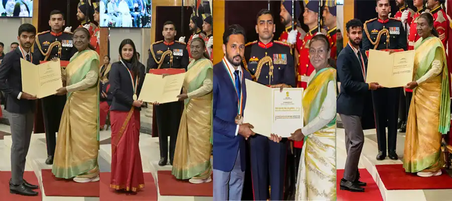 Khel Ratna, sports icons, Rashtrapati Bhavan, President Murmu, Manu Bhaker, Gukesh D, Harmanpreet Kaur, Praveen Kumar, national honours, sports awards- True Scoop