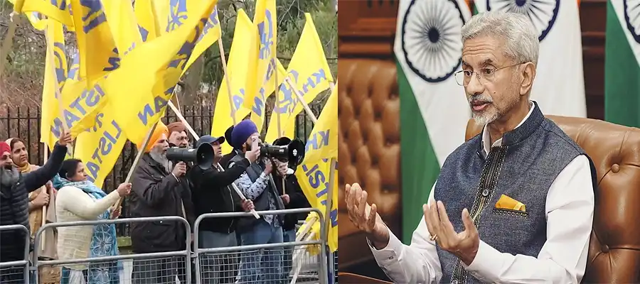 Khalistan protesters surround Jaishankar’s car, Khalistan protesters in London, Khalistani extremist, Jaishanakar attacked by Khalistani, Indian Foreign minister attacked by khalistani- True Scoop