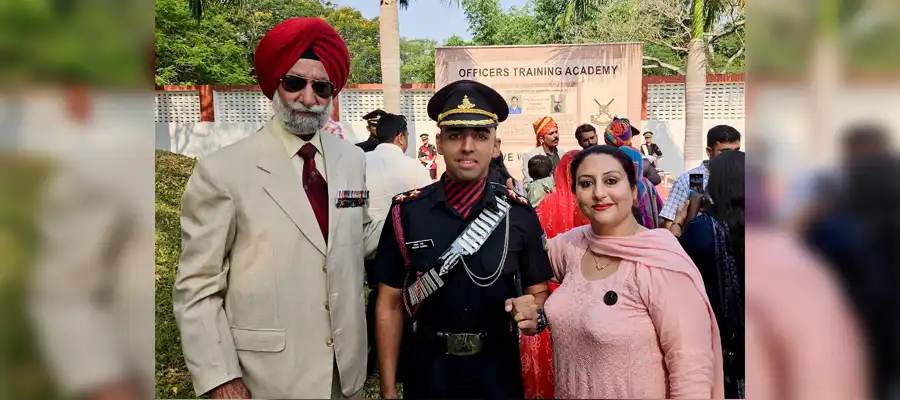 Gurdaspur Madhav, Indian Army lieutenant, artillery regiment, army officer commissioning, Madhav Indian Army, young army officer, defense news India, Indian Army recruitment, officer training academy, military career India- True Scoop