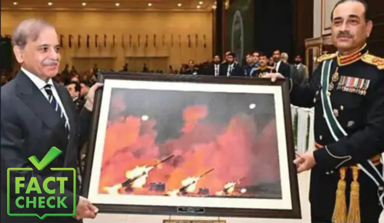 Fact Check, Pakistan PM gifts painting to Army Chief, Fake painting, Pakistani PM gifts fake painting, Operation Sindoor, Latest news, Latest update- True Scoop