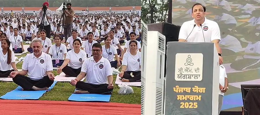 Jalandhar PAP Ground Yoga Event, Jalandhar CM Di Yogshala, Jalandhar Yog Event PAP Ground, Punjab Health Minister Balbir Singh, Nitin Kohli PAP Ground Jalandhar Yoga Event, Punjab, India- True Scoop
