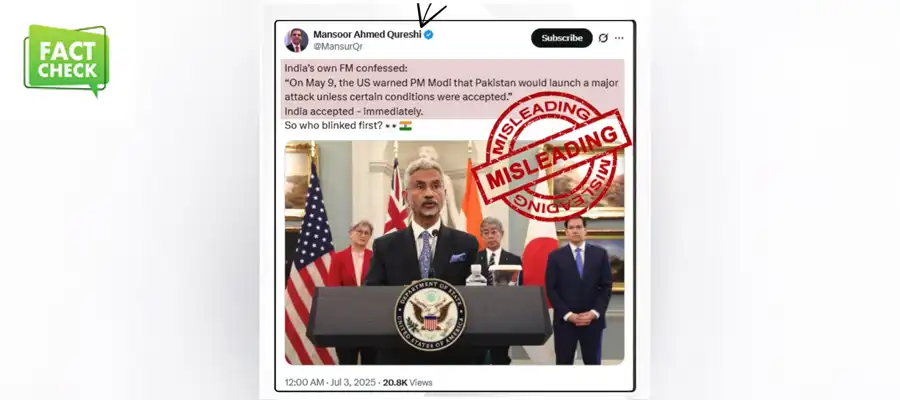 PM Modi, Operation Sindoor, Fact Check on Pak claim, Pak fake claim, India news today, Jaishankar reverts Pak fake claim- True Scoop